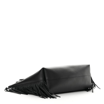 Saint Laurent Calfskin Large Fringe Shopping Tote Black 5 of 12