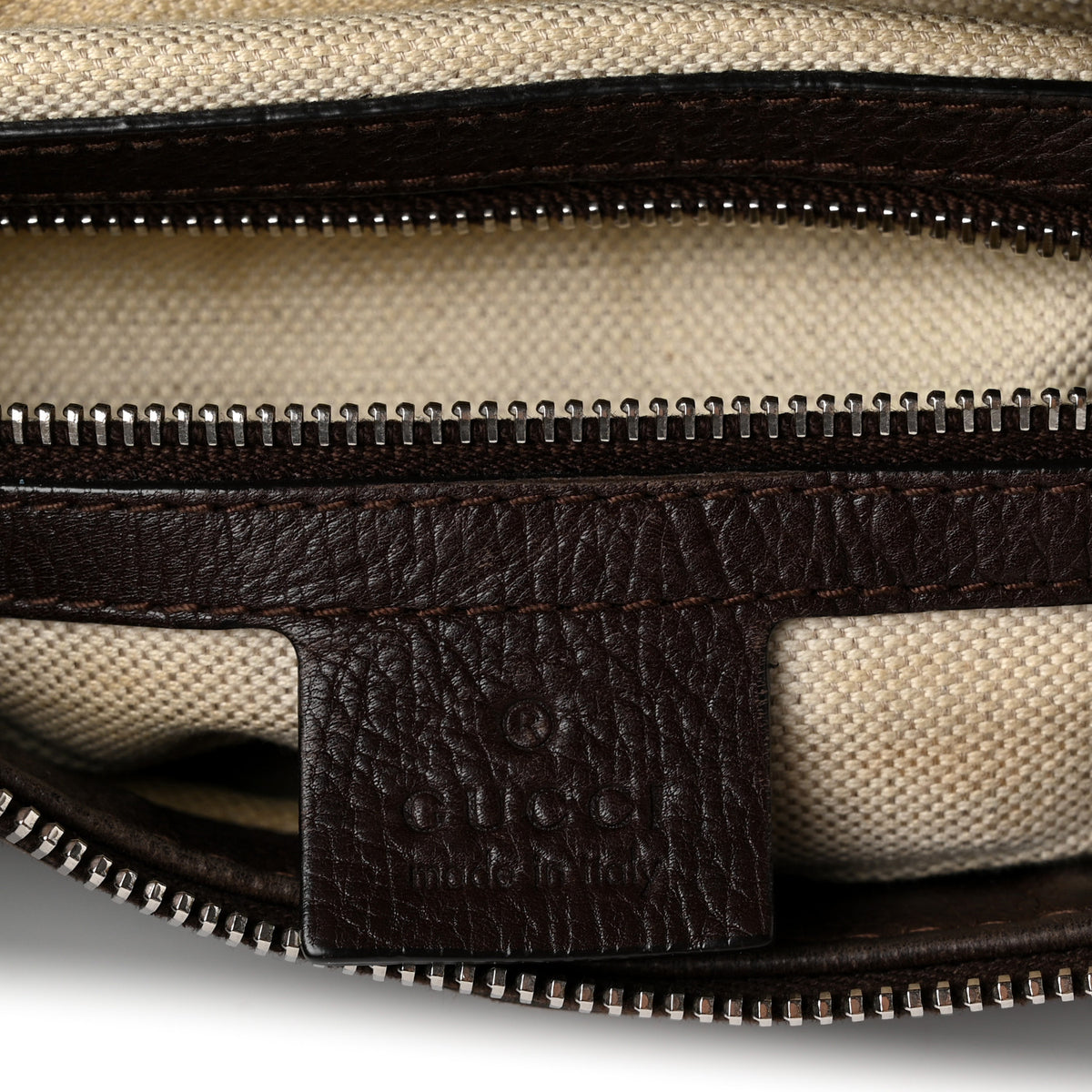 Guccissima Medium Techno Horsebit Hobo Brown