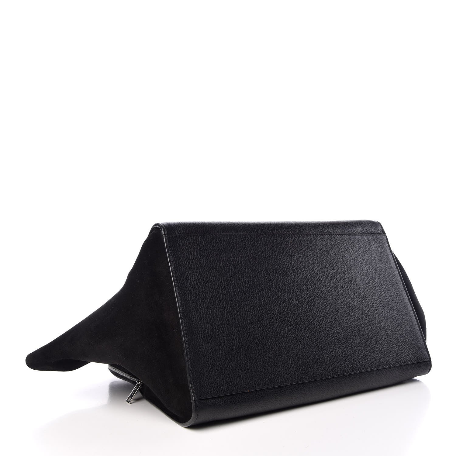 Celine Drummed Calfskin Suede Double Zip Trapeze Black 5 of 23