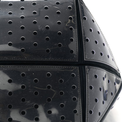 Chanel Canvas Vinyl Perforated CC Tote White Black Dark Navy 23 of 24