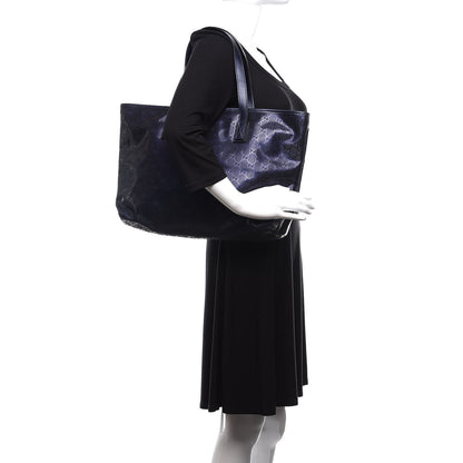 Gucci Imprime Monogram Medium Zippered Shopping Tote Navy 2 of 13