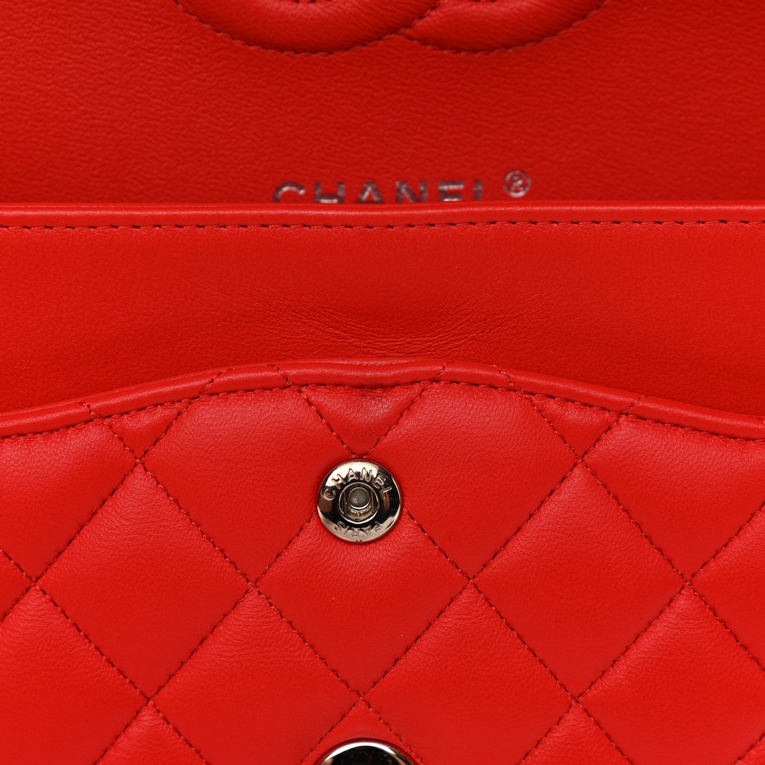 Chanel Lambskin Quilted Medium Double Flap Red 12 of 13