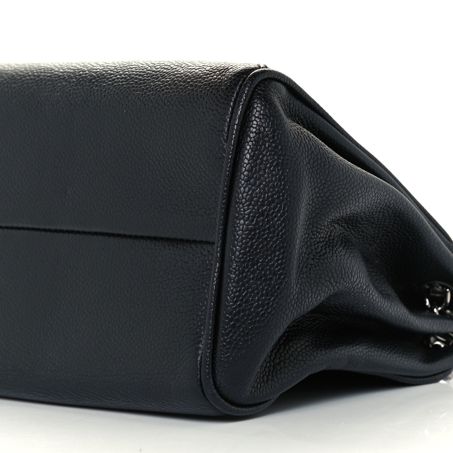 Caviar Quilted Accordion Flap Black