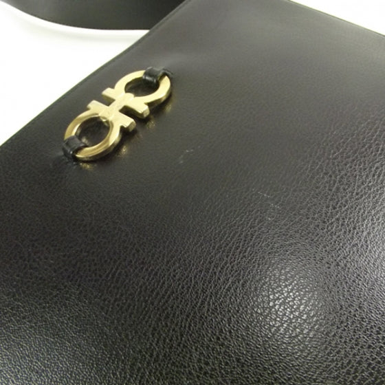 SalavatoreFerragamoLeatherShoulderBagBlack