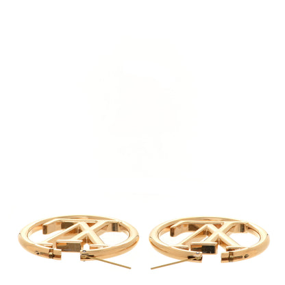 Louis Vuitton Metal Louise Hoop Earrings Gold 3 of 5
