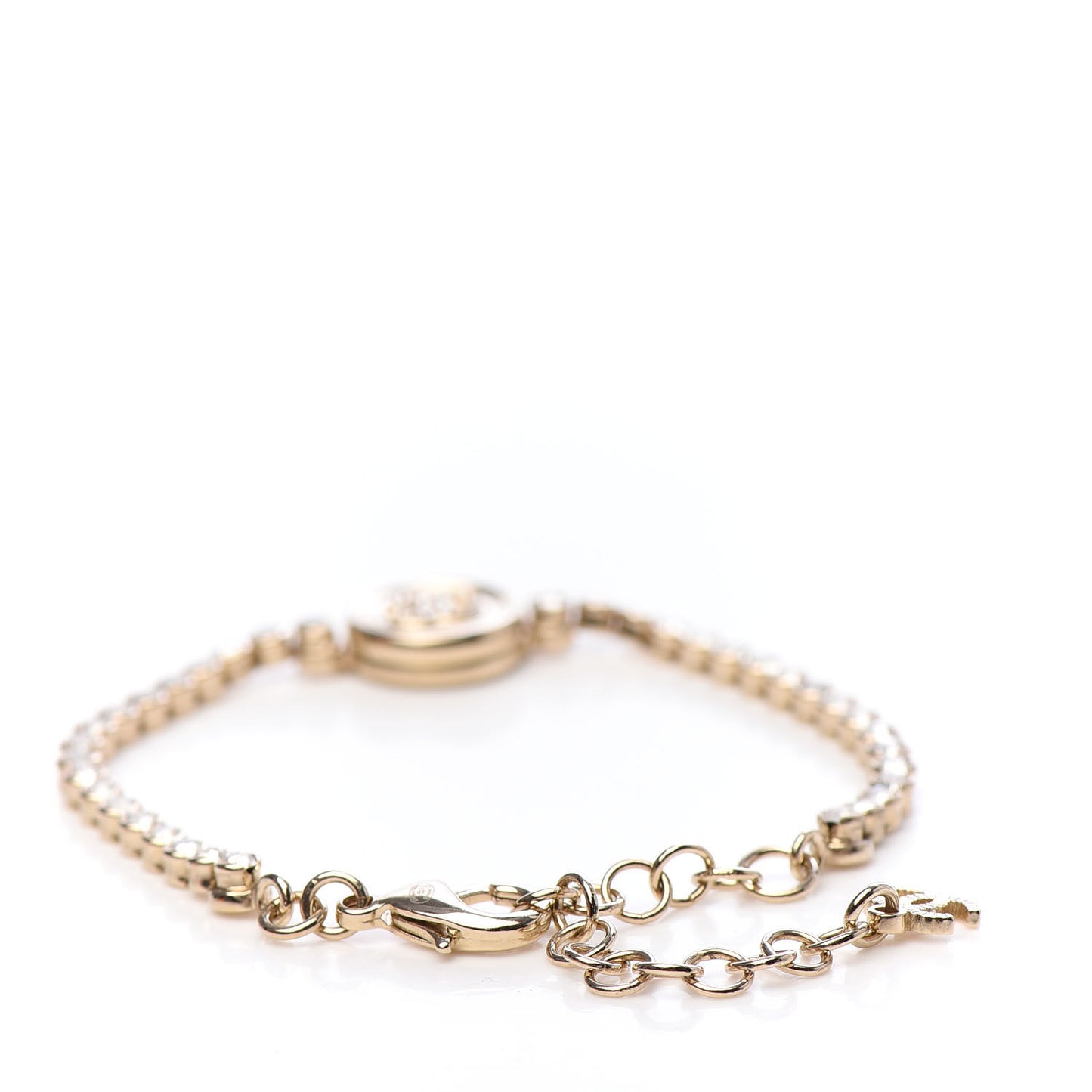 Crystal CC Chain Bracelet Gold