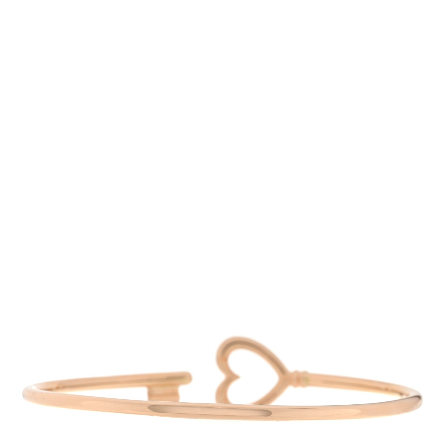 Tiffany 18K Rose Gold Open Heart Key Bracelet 2 of 3