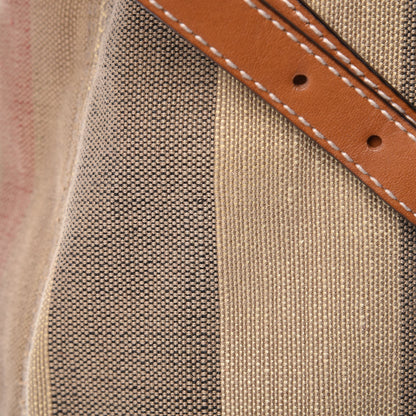 Burberry Canvas Mega Check Medium Tottenham Brit Tote Saddle Brown 15 of 16