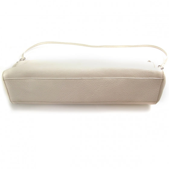 Prada Leather Steel Handle Clutch Ivory 4 of 10