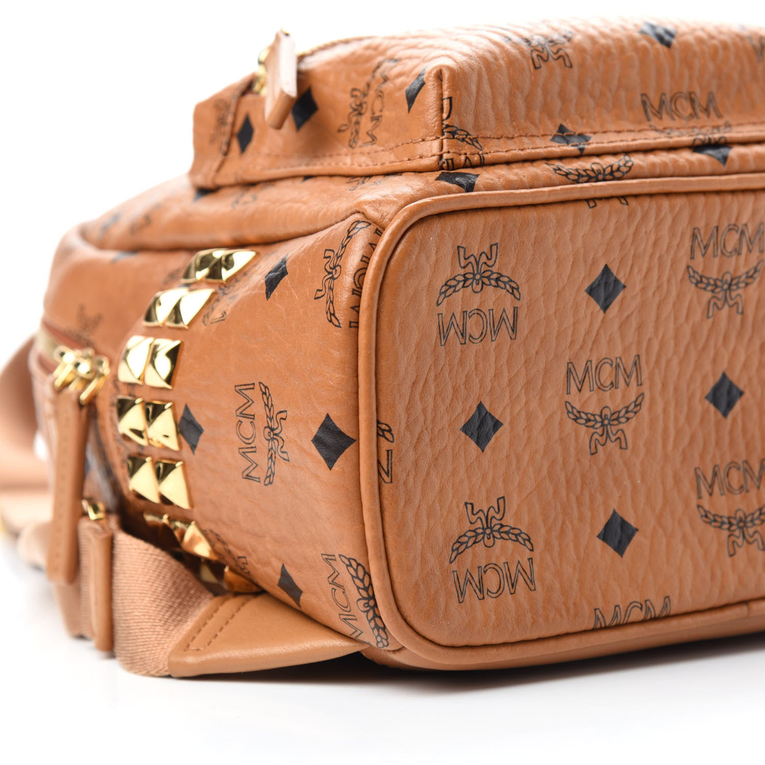 MCM Visetos Side Stud Mini Stark Backpack Cognac 6 of 10