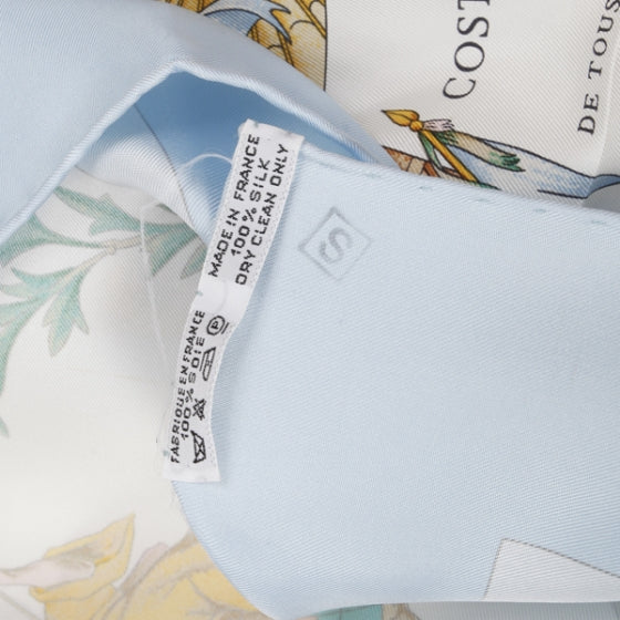 Silk Costumes Civils Actuels Scarf 90 Bleu