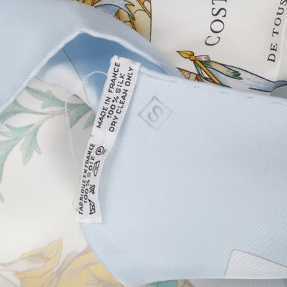 Hermes Silk Costumes Civils Actuels Scarf 90 Bleu 6 of 7