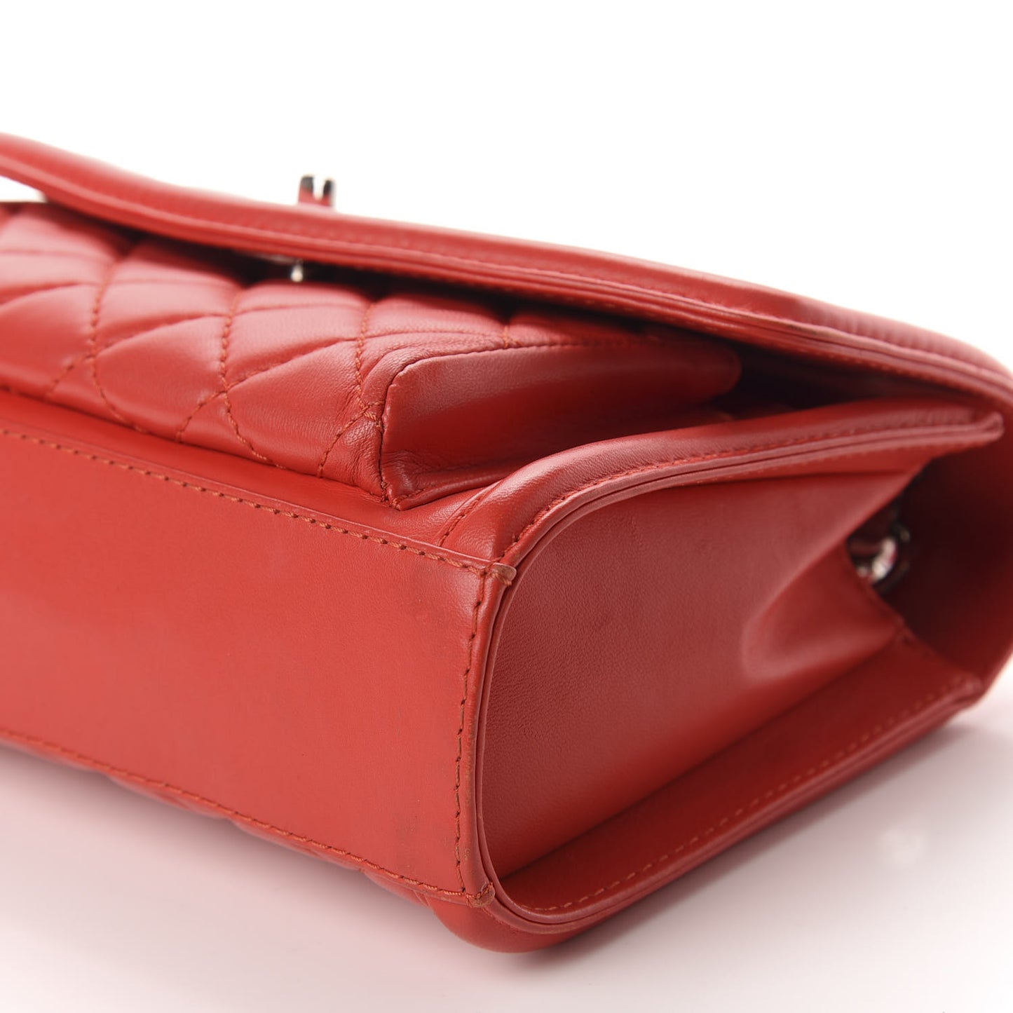 Lambskin Quilted Small Geometric Flap Red