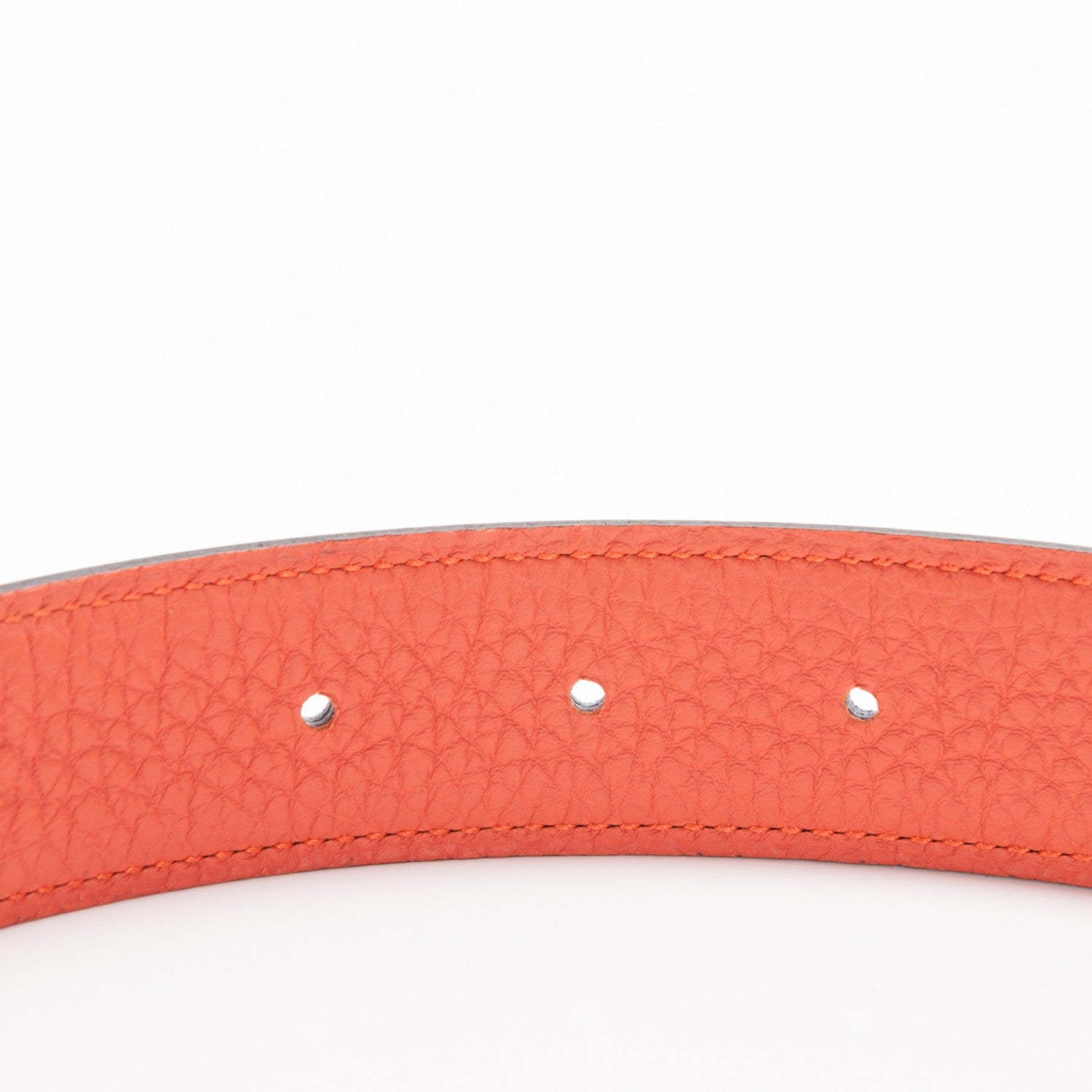 Hermes Box Togo 32mm Idem H Belt 85 Black Orange 6 of 6