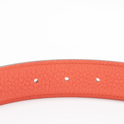 Hermes Box Togo 32mm Idem H Belt 85 Black Orange 6 of 6