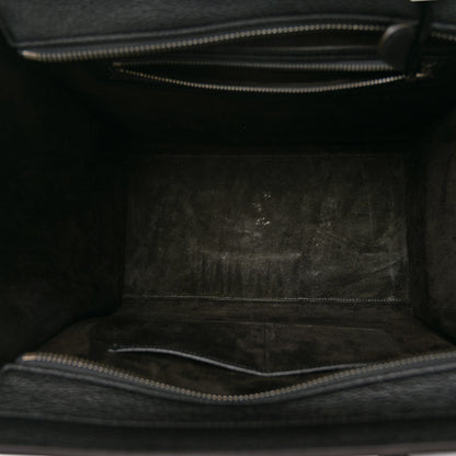 Celine Drummed Calfskin Mini Luggage Black 5 of 9