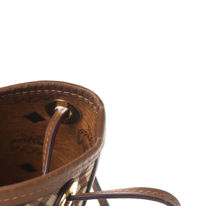 MCM Visetos Medium Liz Reversible Shopper Tote Cognac 20 of 21