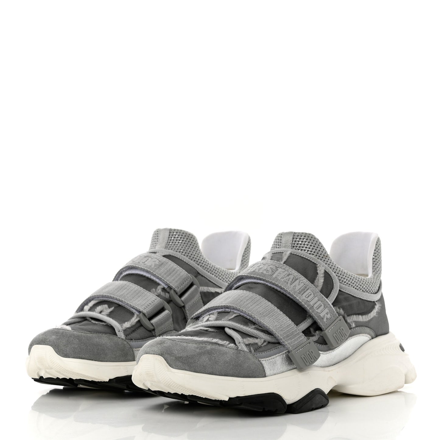 Technical Fabric Nylon Camouflage Womens D-Wander Sneakers 41 Silver