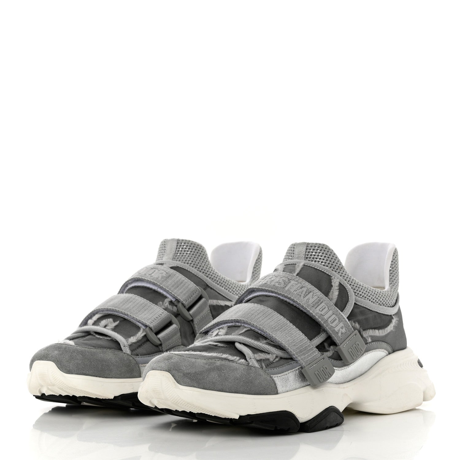 Christian Dior Technical Fabric Nylon Camouflage Womens D-Wander Sneakers 41 Silver 3 of 8