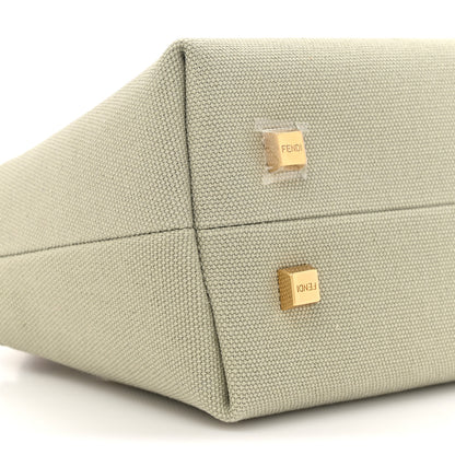 Fendi Canvas Vitello King Plexiglass Logo Embroidered Mini By The Way Top Handle Boston Bag Green Tea 10 of 10
