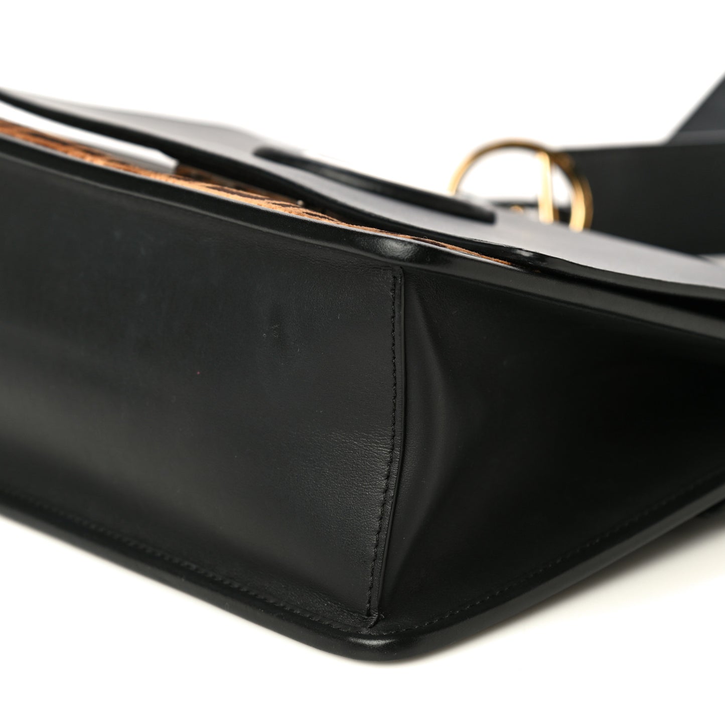 Vitello Century Velvet F is Fendi FF Kan I Shoulder Bag Black Tobacco