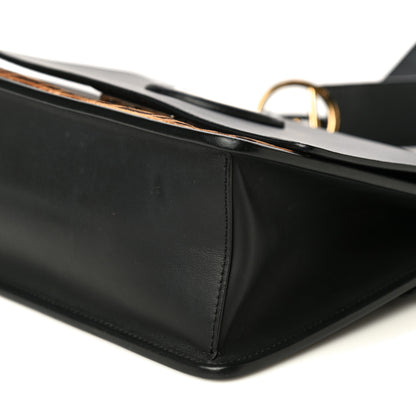 Fendi Vitello Century Velvet F is Fendi FF Kan I Shoulder Bag Black Tobacco 10 of 16