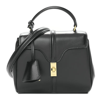Celine Satinated Calfskin Mini 16 Top Handle Bag Black 1 of 10