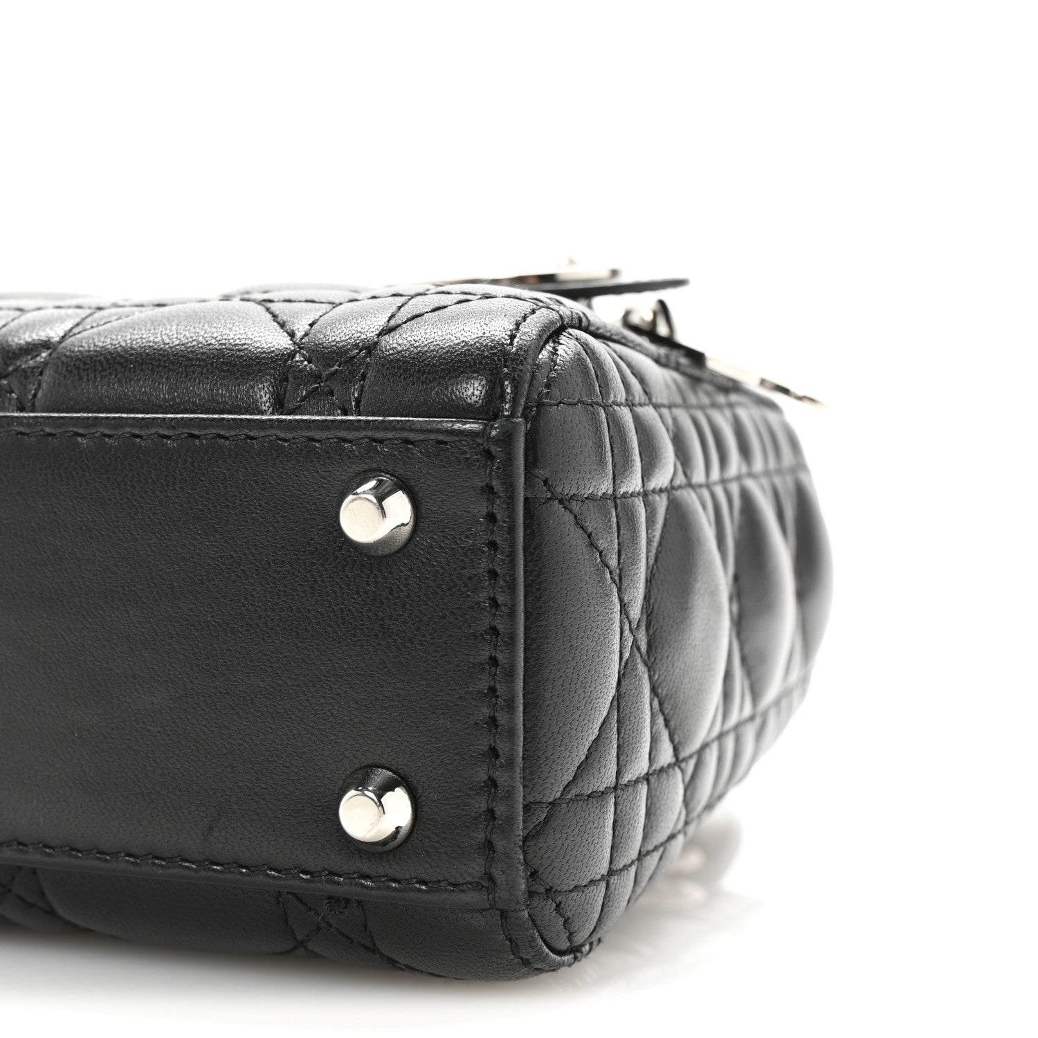 Christian Dior Lambskin Cannage Mini Lady Dior Black 9 of 9