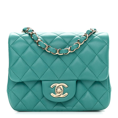 Chanel Lambskin Quilted Mini Square Flap Green 1 of 8