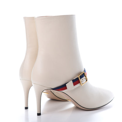Gucci Nappa Sylvie Ankle Boots 38 Mystic White 4 of 9