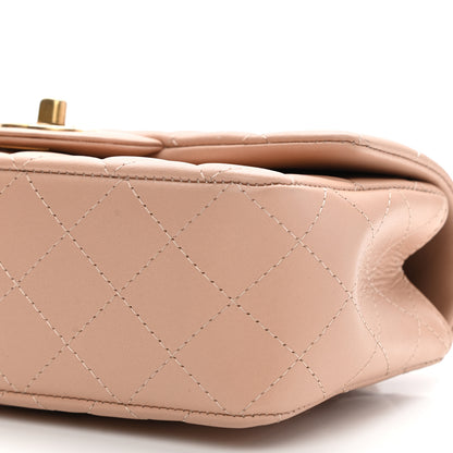 Chanel Lambskin Quilted Mini Top Handle Rectangular Flap Beige 9 of 9