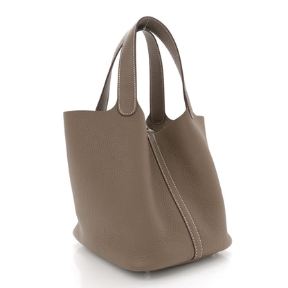 Hermes Taurillon Clemence Picotin Lock 22 MM Etoupe 3 of 10