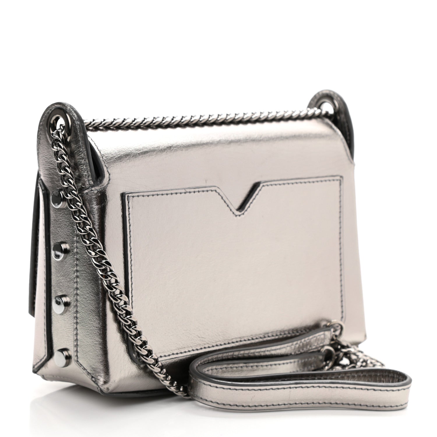 Jimmy Choo Smooth Calfskin Lockett City Shoulder Bag Silver 3 of 9
