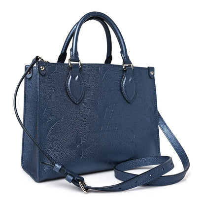 Louis Vuitton Metallic Empreinte Monogram Giant Onthego PM Navy Nacre 3 of 8