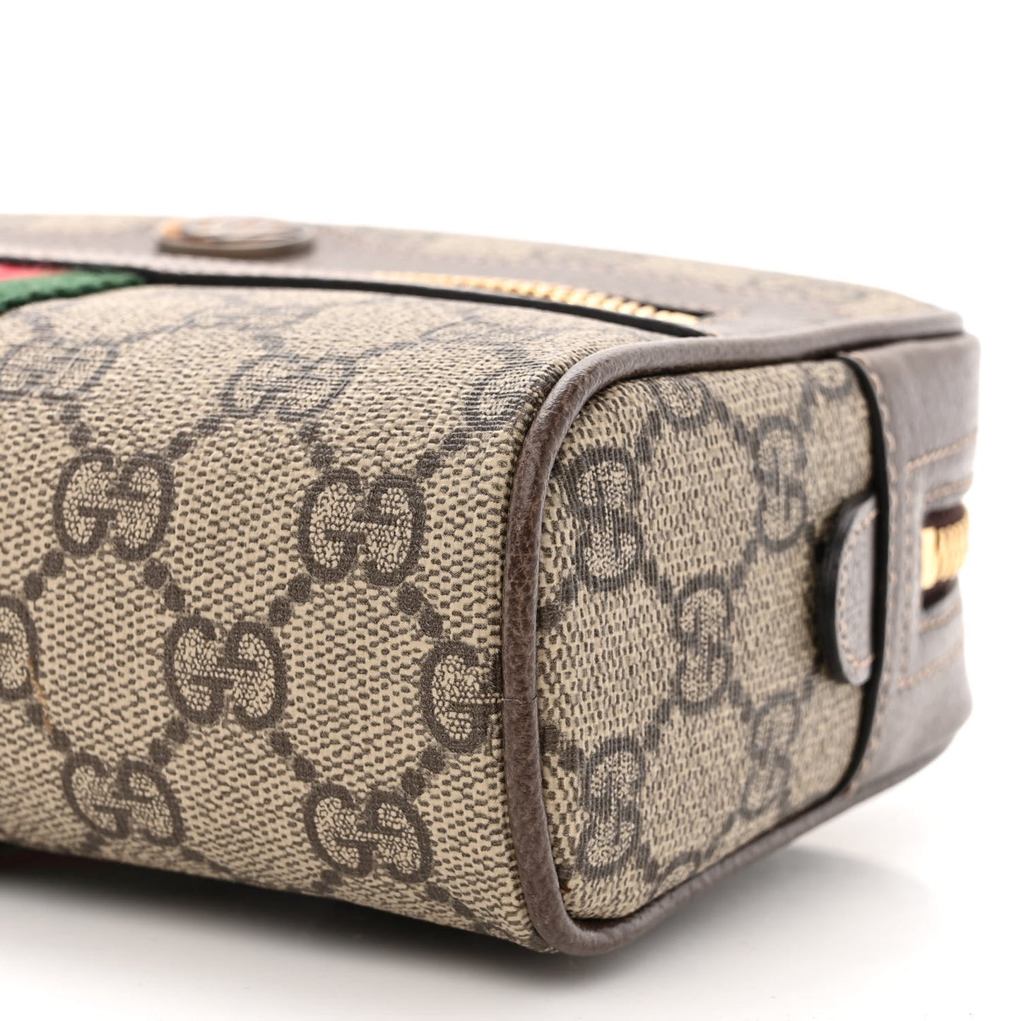 GG Supreme Monogram Web Small Ophidia Belt Bag 85 34 Dark Brown