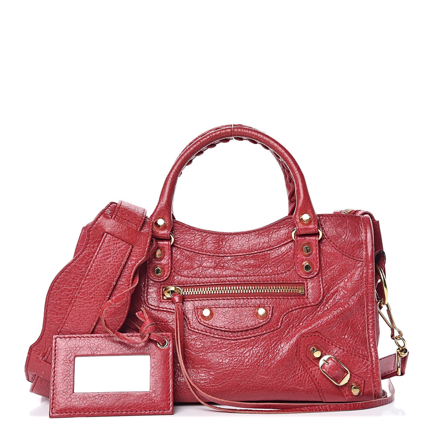 Agneau Classic Gold Hardware Mini City Rouge Sapphire