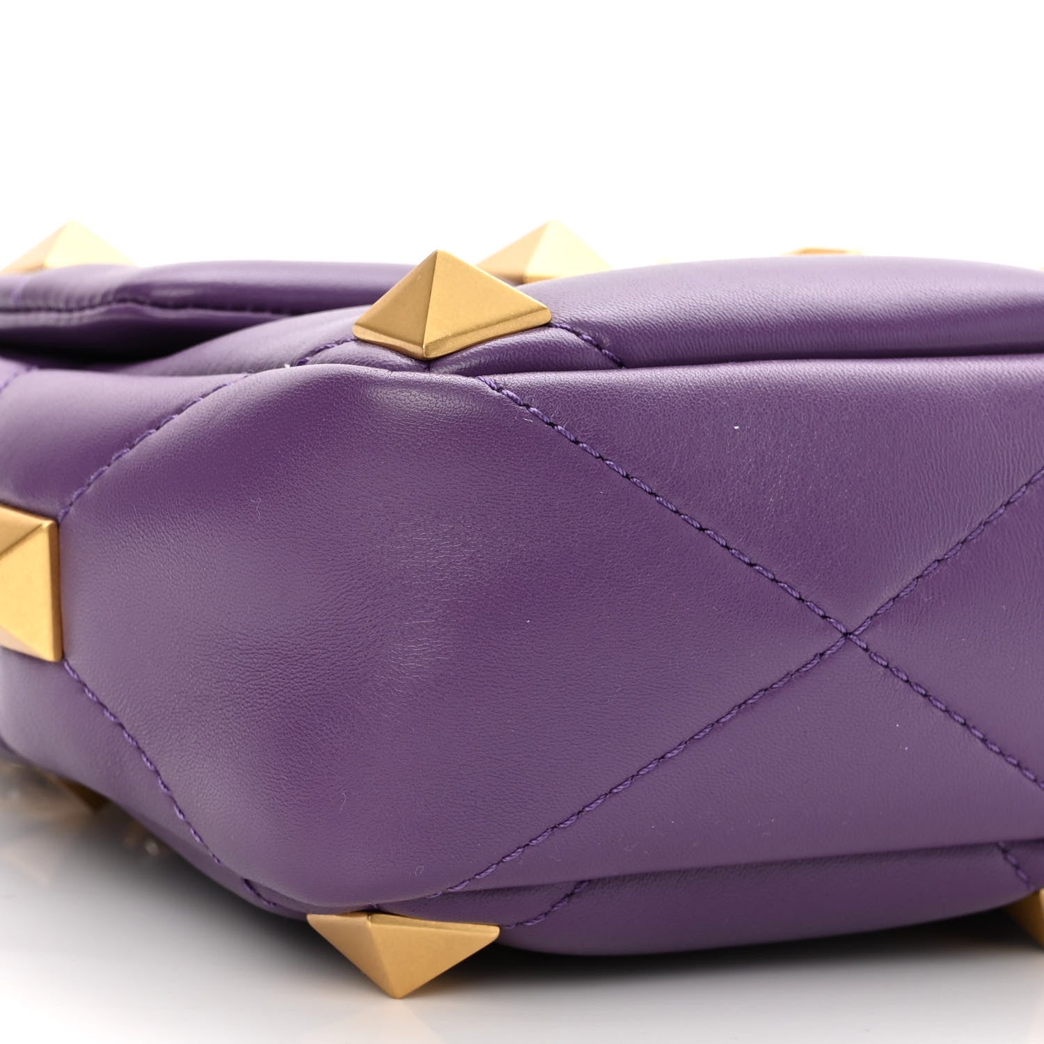 Valentino Garavani Nappa Medium Roman Stud Shoulder Bag Indian Violet 8 of 9