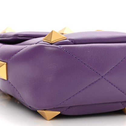 Valentino Garavani Nappa Medium Roman Stud Shoulder Bag Indian Violet 8 of 9