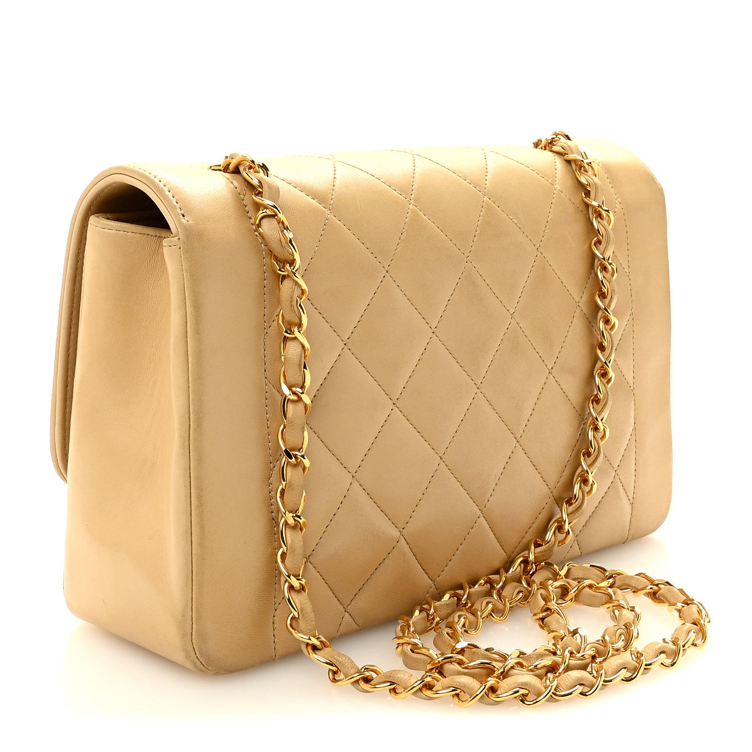 Chanel Lambskin Quilted Medium Single Flap Beige 3 of 11