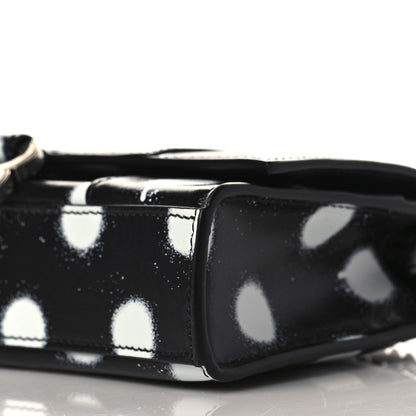 Balenciaga Shiny Box Calfskin Polka Dot Hourglass Chain Bag Black White 8 of 8