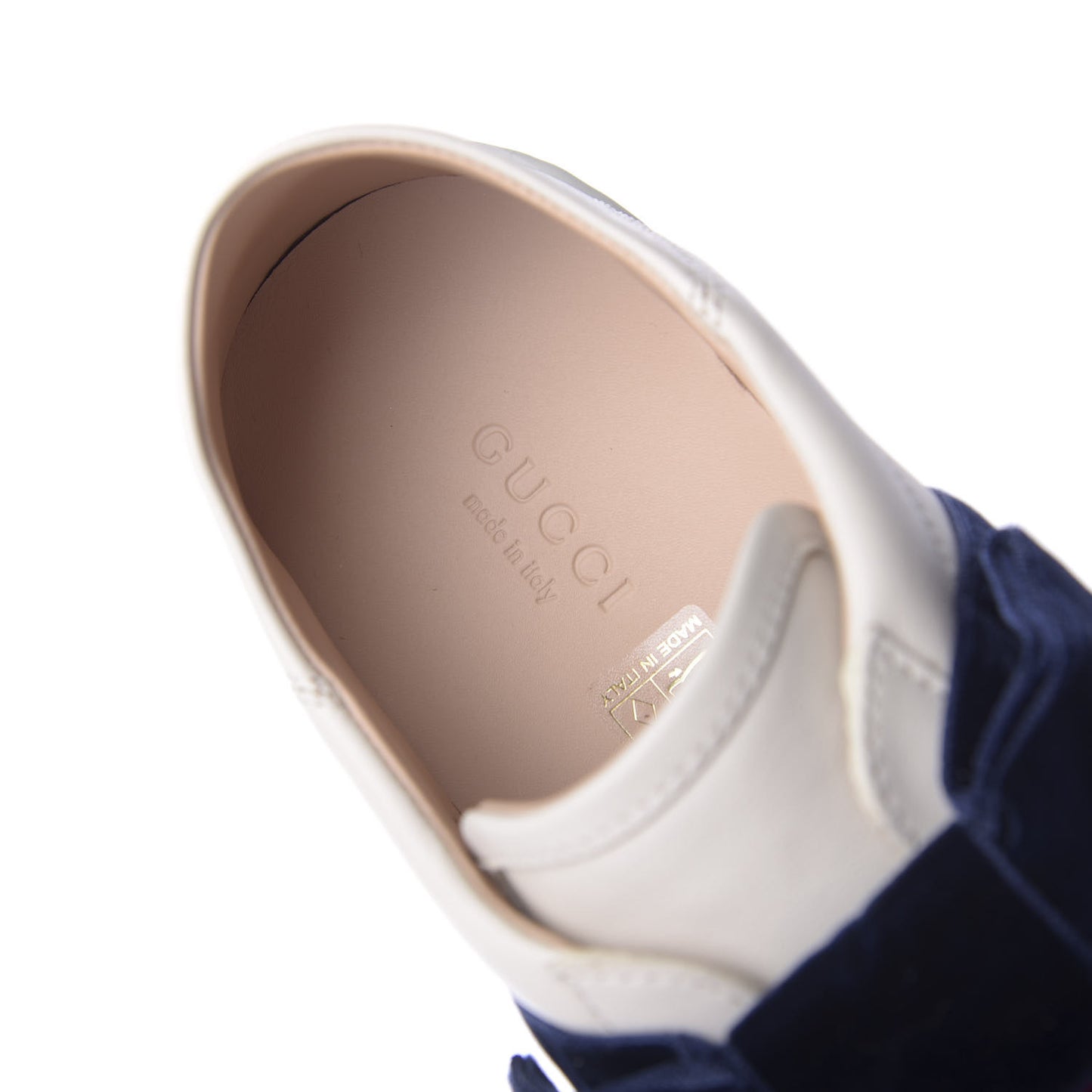 Calfskin Velvet Womens Bow Ace Sneakers 37.5 White