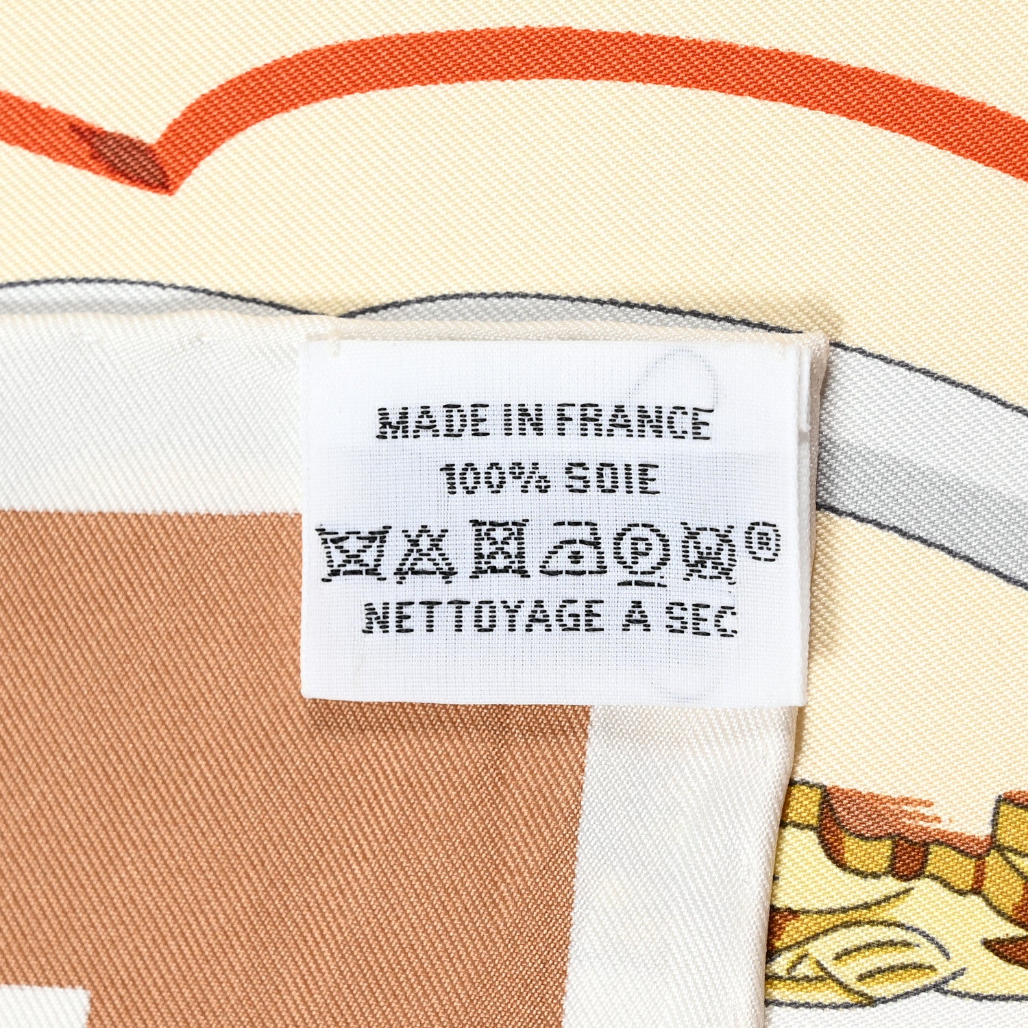 Hermes Silk Brides Et Destin Scarf 90 Orange Cuit Beige 4 of 4