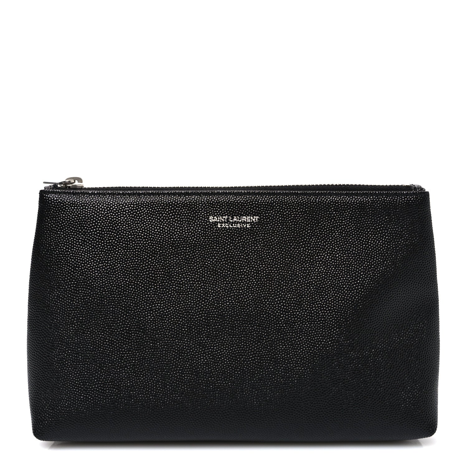 Saint Laurent Grain De Poudre Zippered Pouch Black 1 of 7