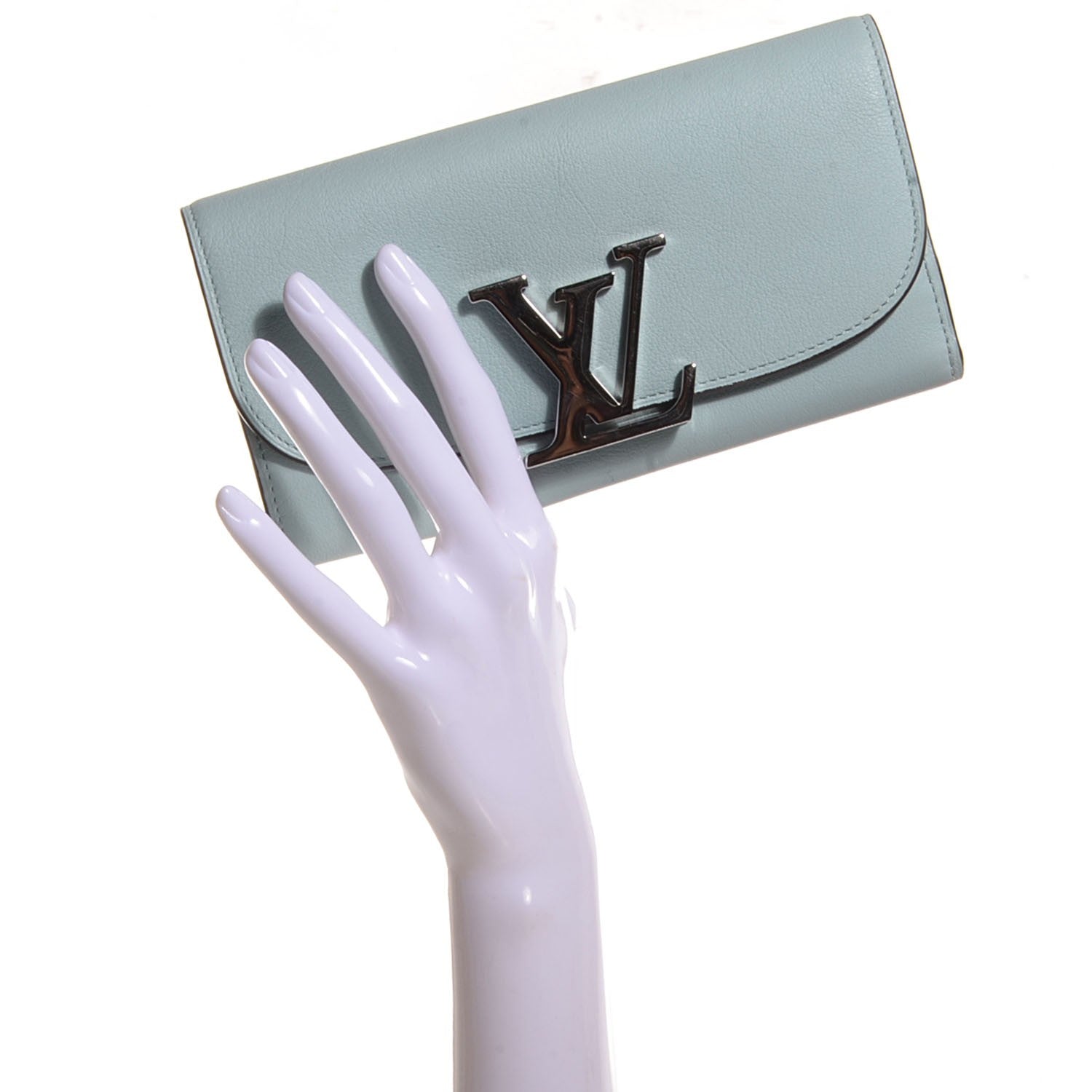 Louis Vuitton Veau Soie Vivienne LV Long Wallet Azur 2 of 9