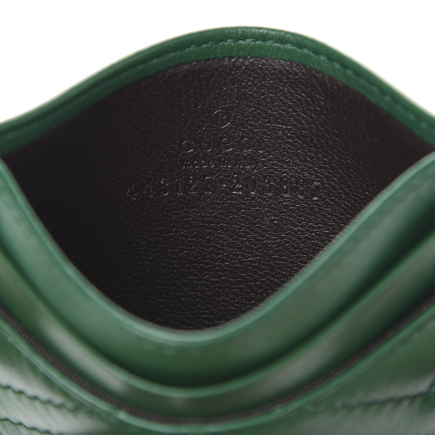 Gucci Calfskin Matelasse GG Marmont Card Holder Emerald Green 6 of 7