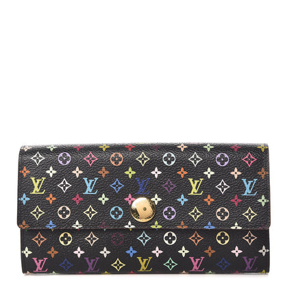 Louis Vuitton Monogram Multicolor Sarah Wallet Black Violet 1 of 6