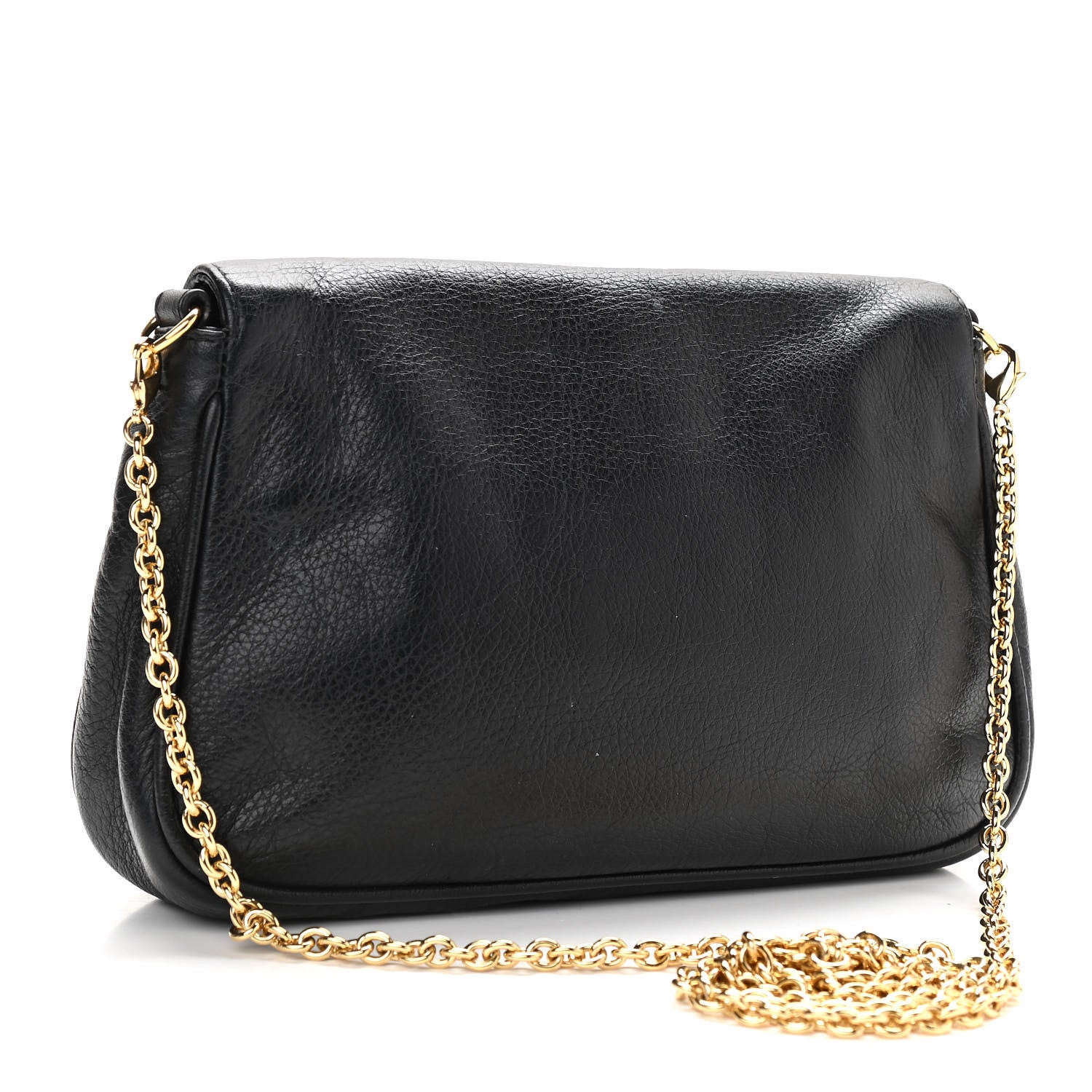 Fendi Vitello Flamingo Fendista Pouchette Crossbody Black 3 of 12