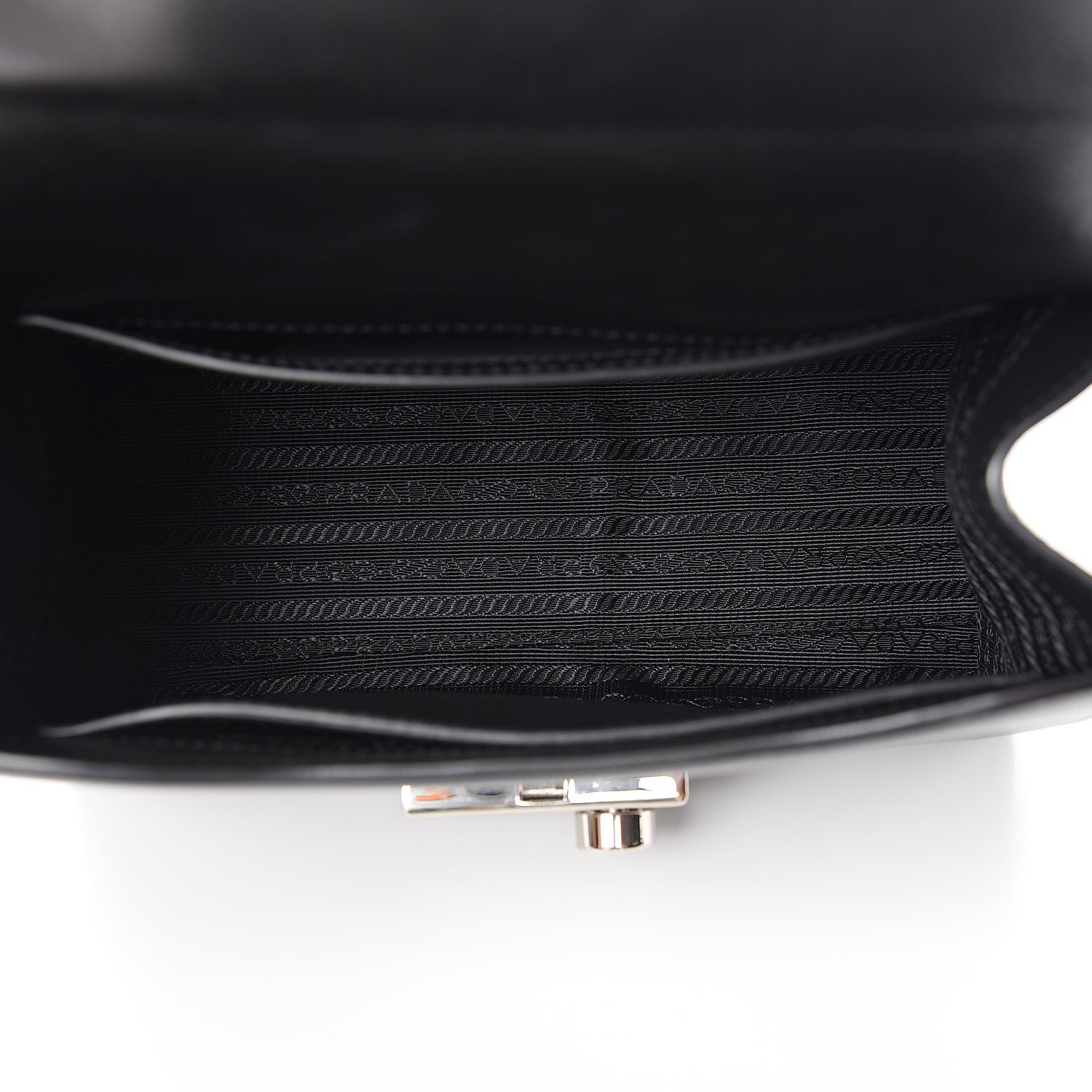 Prada Glace Calfskin Studded Sound Flap Crossbody Shoulder Bag Black 5 of 9