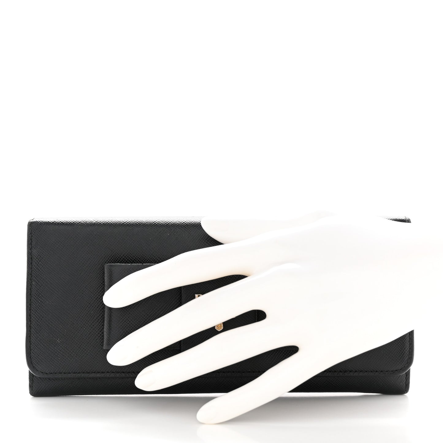 Saffiano Bow Continental Wallet Black