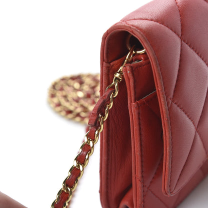 Chanel Lambskin Quilted Golden Class Wallet on Chain WOC Red 9 of 13